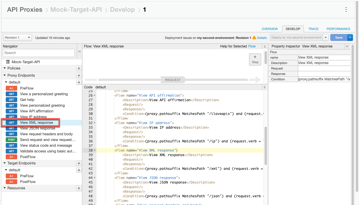 &quot;View XML Response&quot; auswählen