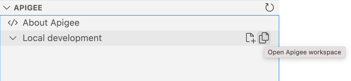 界面中的 Open Apigee workspace 按钮