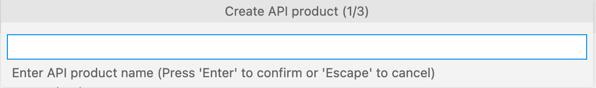 Première page de l'assistant de création de produit API