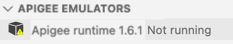 Not running ステータスの Apigee Emulator