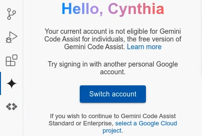 Gemini Code Assist 채팅용 Gemini Code Assist에서 프로젝트가 누락됨
