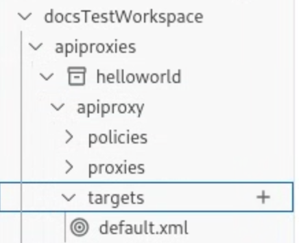 File dell&#39;endpoint di destinazione default.xml