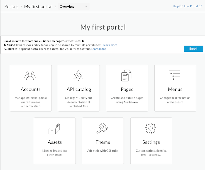 portal landing page