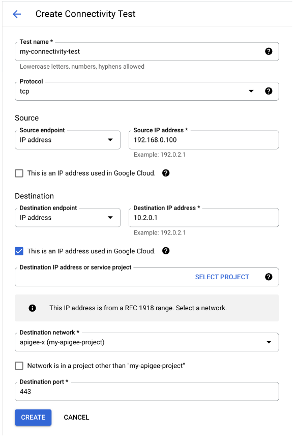 Créer un test de connectivité