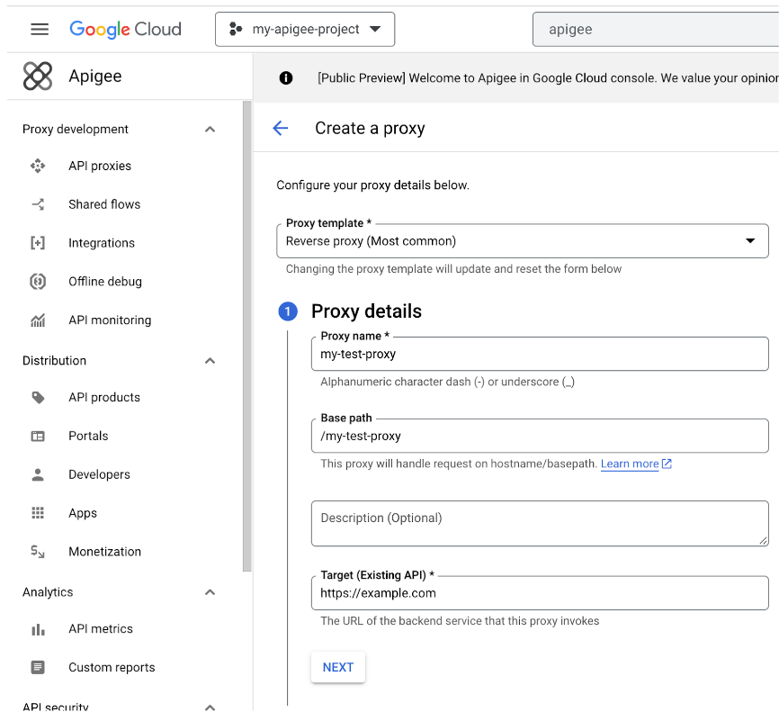 Create reverse proxy