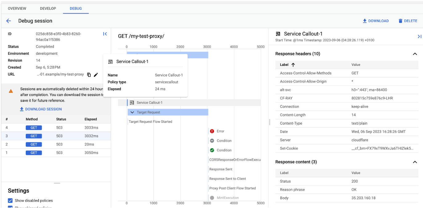 Eseguire il debug con ServiceCallout