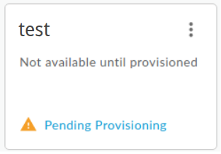 顯示「Pending Provisioning」訊息的徽章