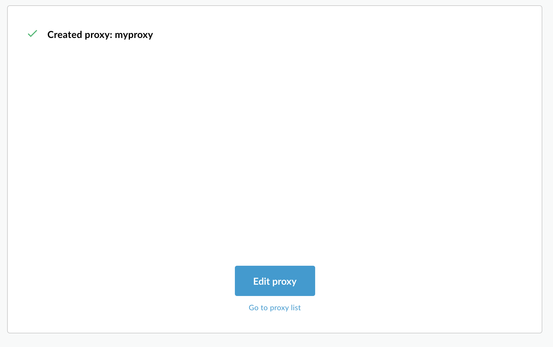 Create proxy wizard confirmation dialog.