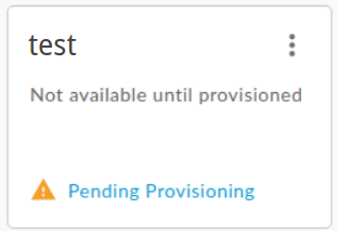 Badge spécifiant le message &quot;Pending Provisioning&quot; (En attente de provisionnement)