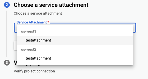 Location of the Apigee project ID needed for service attachment configuration.