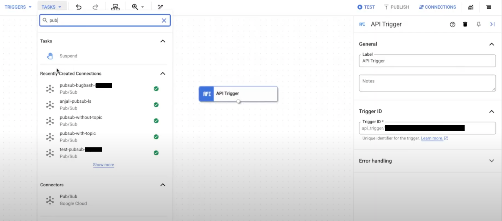 image showing search capability for connectors task