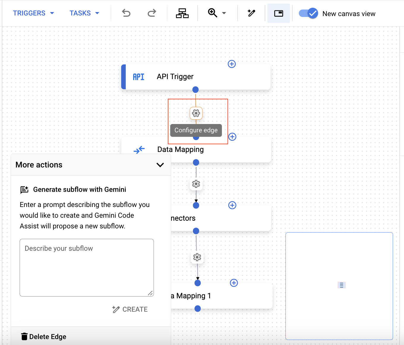 Visualizzazione della tela: configura il bordo