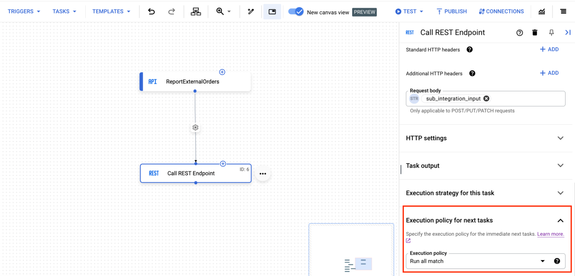 Configurer un fork dans le nouveau canevas