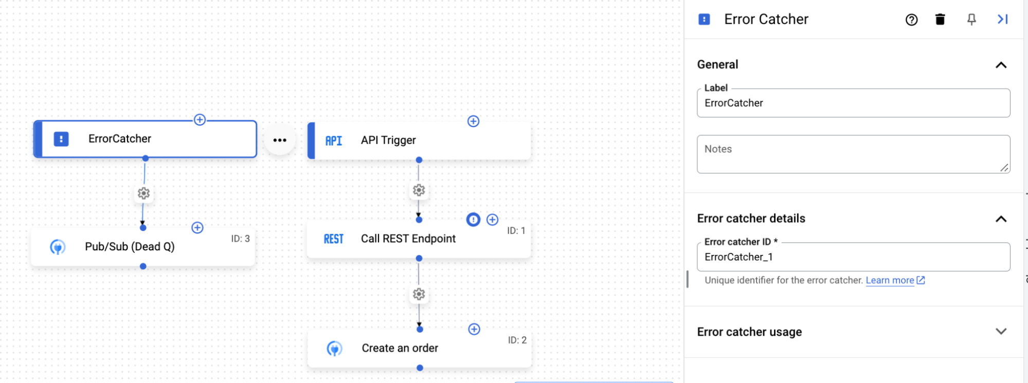 Error catcher for the Call REST Endpoint task