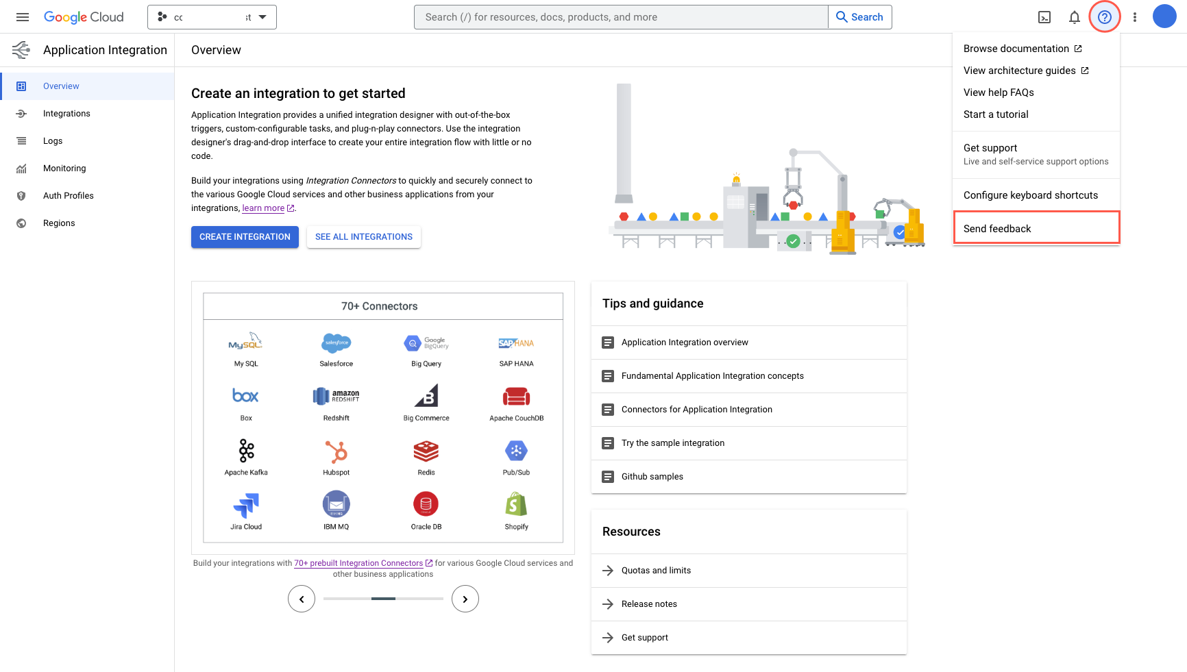 Schaltfläche &quot;Feedback senden&quot;