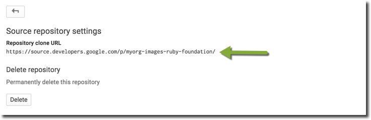 Le impostazioni del repository di codice sorgente per il leader Jenkins.