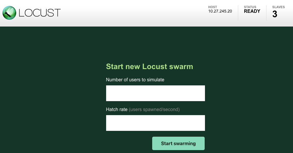 Locust-Konsole zum Generieren von Testarbeitslasten