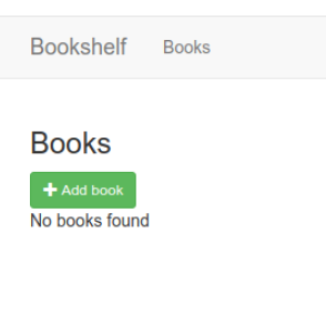 Bookshelf アプリのデフォルトのウェブページ。