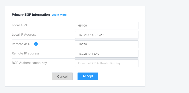 Créer une configuration BGP sur le routeur virtuel (vRouter) Equinix Network Edge.