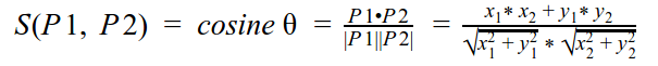 Fórmula da similaridade de cossenos