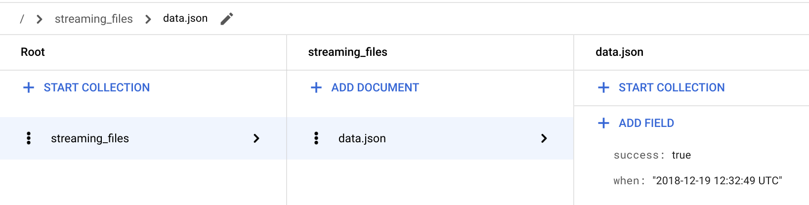 Verifica que la función “streaming” almacene el estado de éxito del archivo