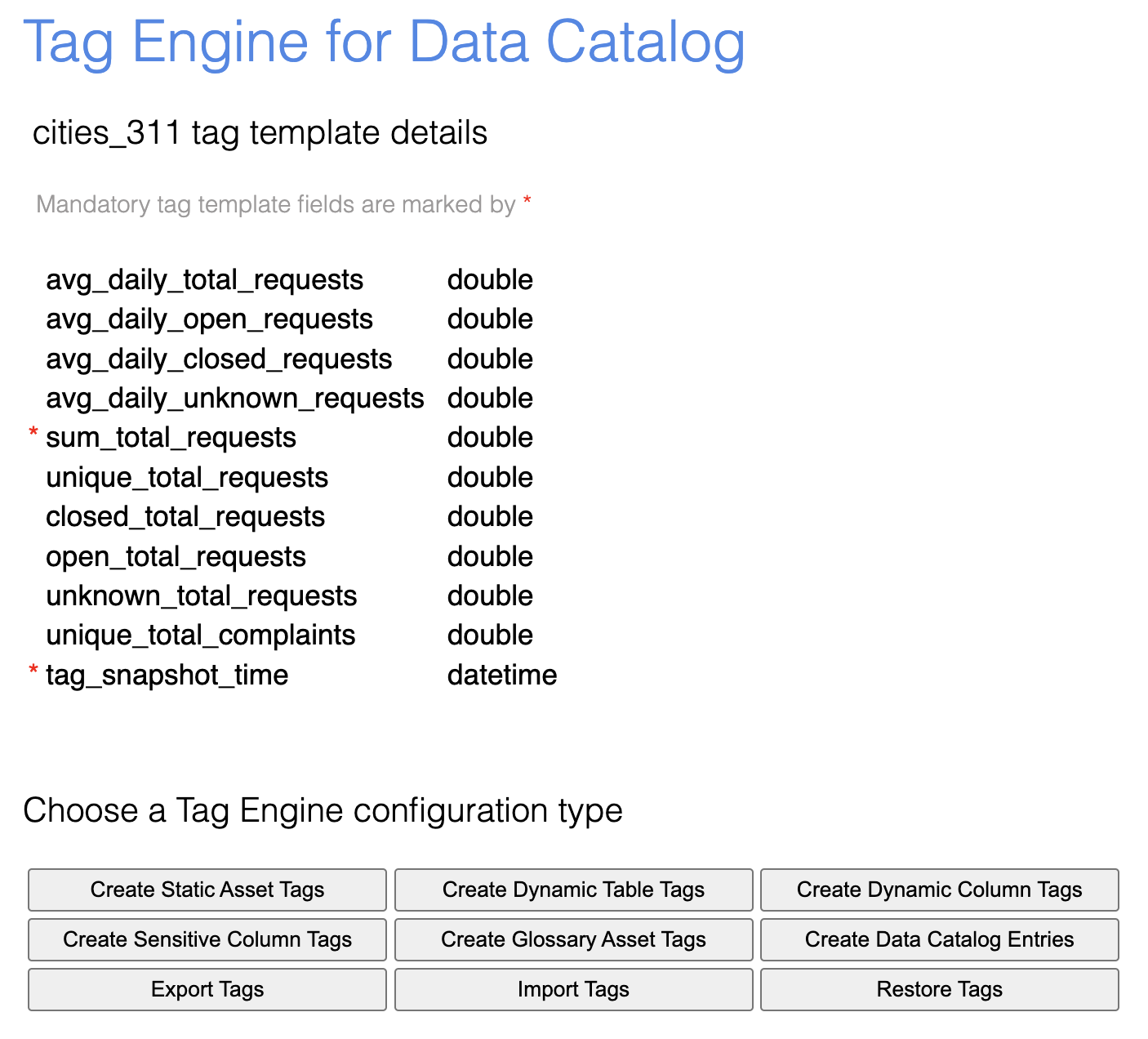 Use Tag Engine to create bulk tags in Data Catalog Cloud Architecture