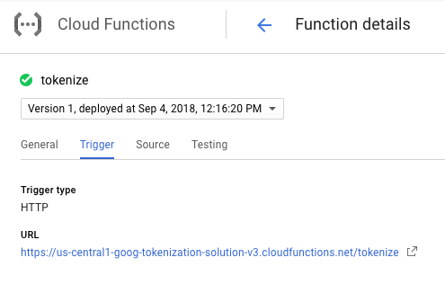 Copying the URL of your Cloud Function