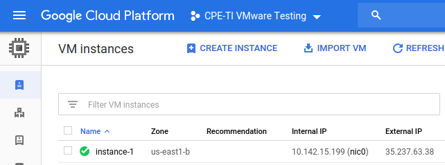 La consola de Google Cloud muestra la imagen de VM nueva