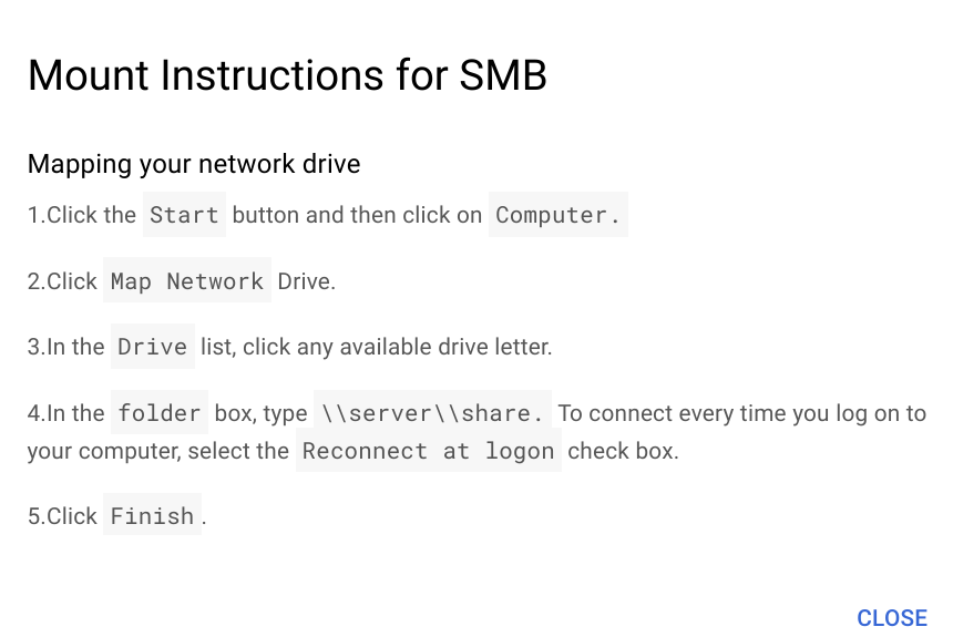 Create SMB instructions