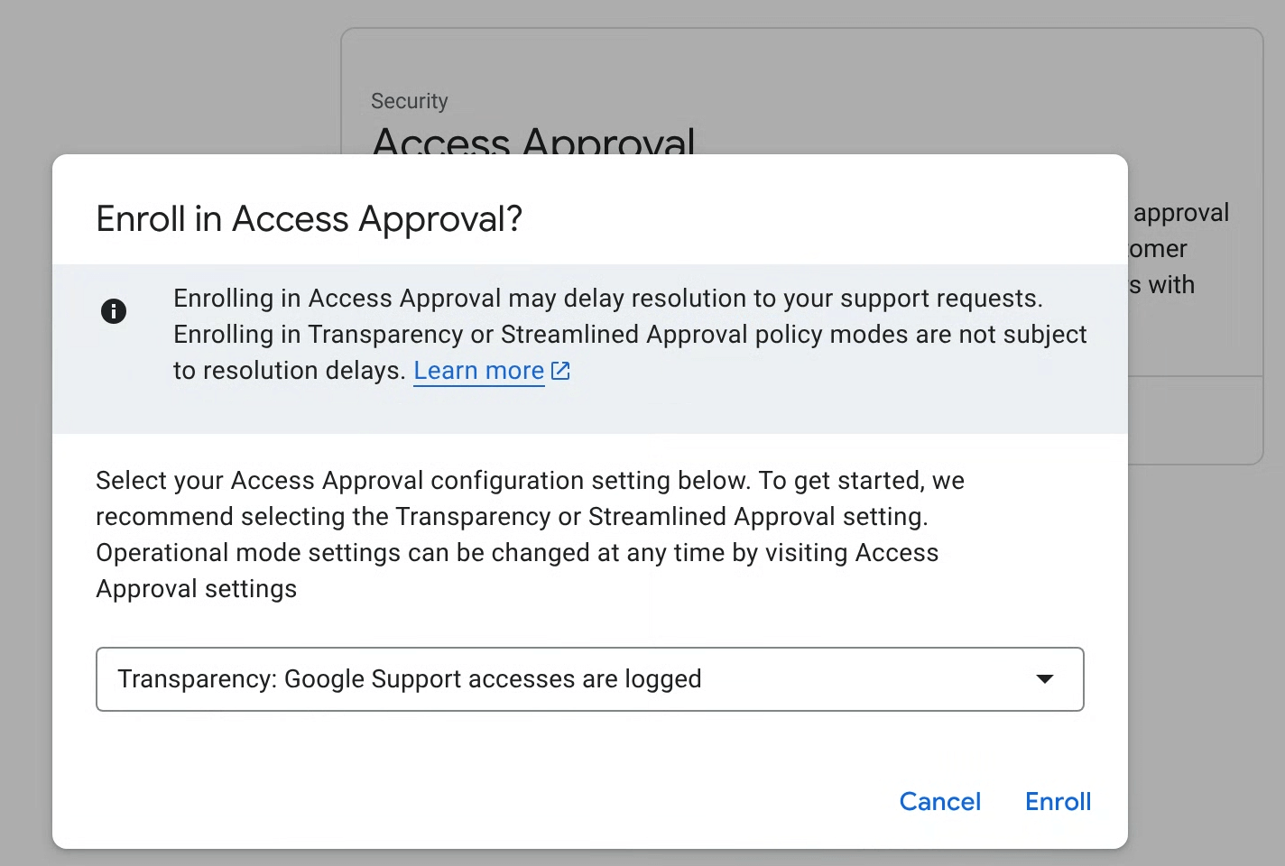 註冊 Access Approval。