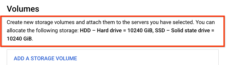 Il messaggio relativo alla quota disponibile è evidenziato per il modulo di inserimento della console Google Cloud