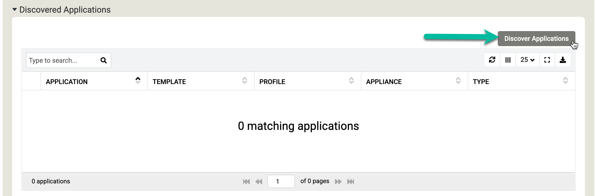 Backup and DR management console page that shows how to begin the process to discover the mappings between appliances and agents.