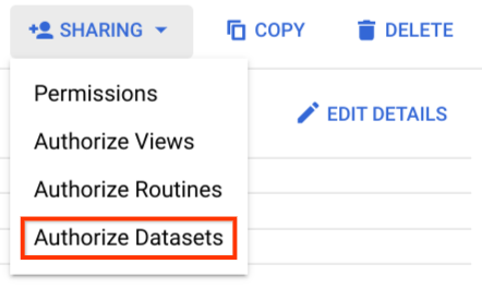 Otorga autorización a un conjunto de datos en la consola de Google Cloud