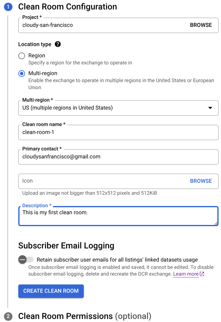 Membuat panel ruang bersih data.