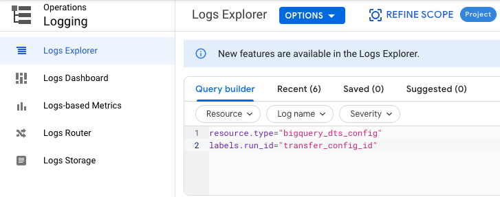 View config logs.