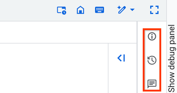 Symbolleiste neben dem Data Canvas.