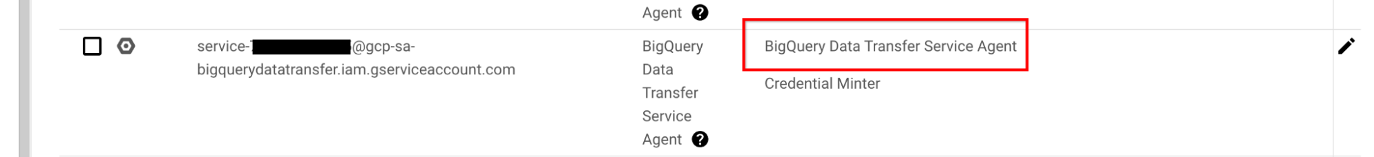 Verifica se il account di servizio ha il ruolo di service agent.