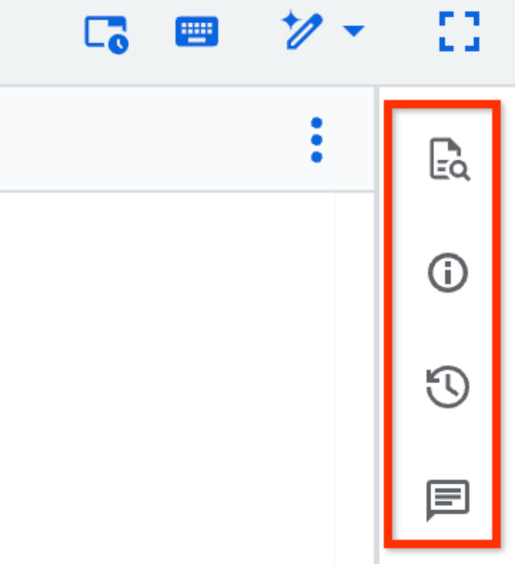Symbolleiste neben dem Abfrageeditor.