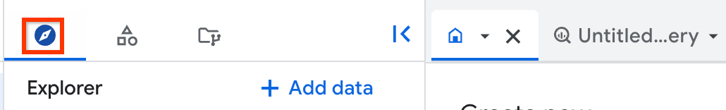 Highlighted button for the Explorer pane.