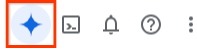 Tombol Gemini Cloud Assist di toolbar BigQuery.