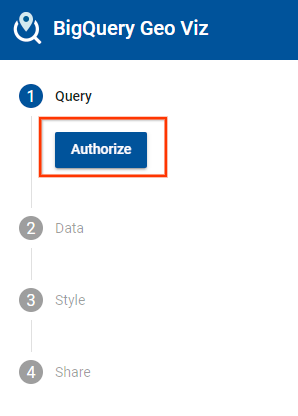 Pulsante di autorizzazione di Geo Viz.