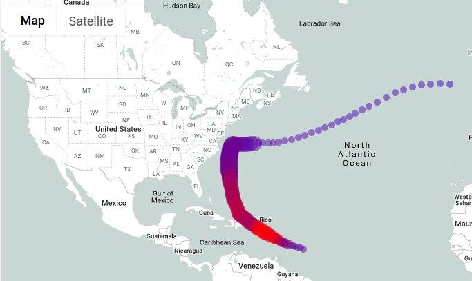 Mapa final de BigQuery Geo Viz