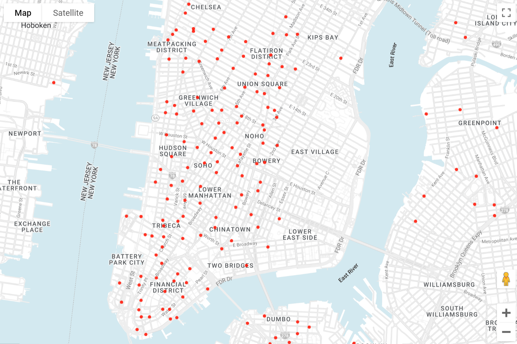 Mapped results.