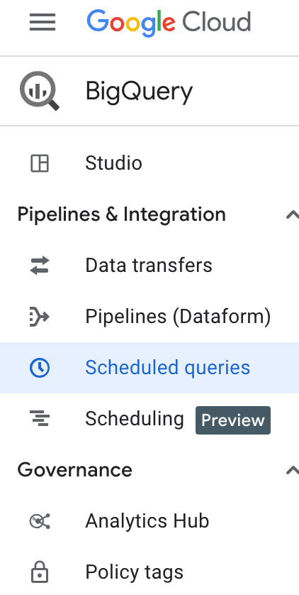 List scheduled queries.