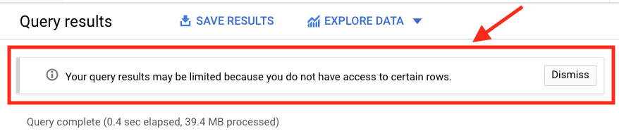 Query result on table with row-level access policy