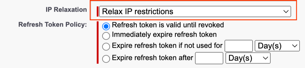 Salesforce에서 IP 제한사항 완화