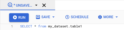 在 Google Cloud 控制台建立新的排程查詢。