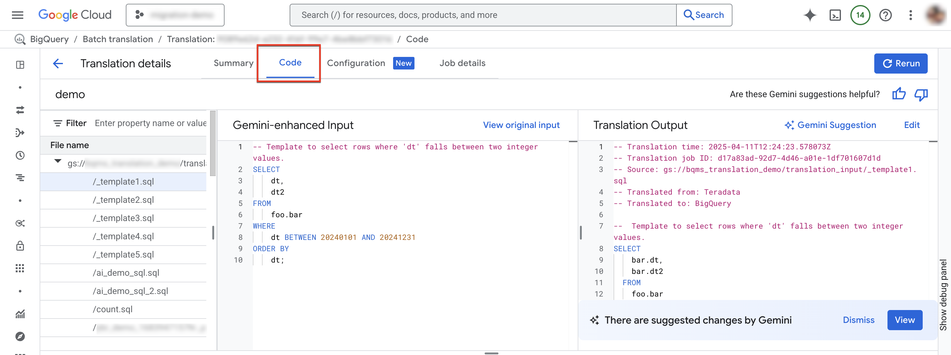 查看 SQL 翻譯頁面中的程式碼分頁。