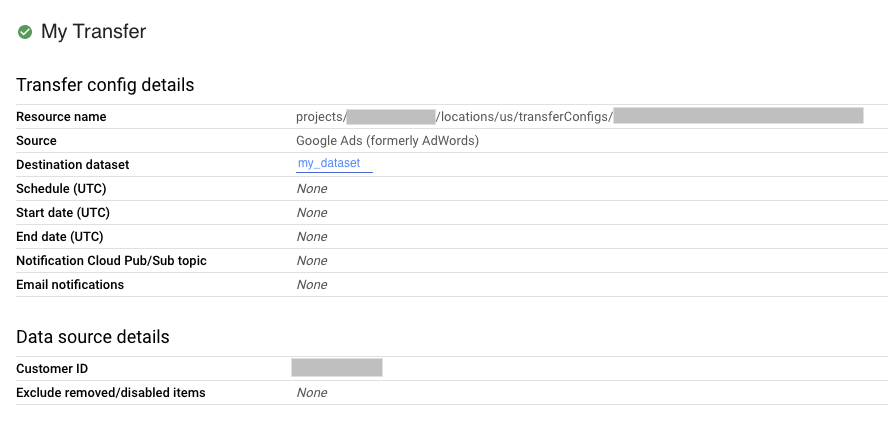 Grafik: Übertragungskonfiguration in der Console