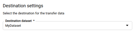 Conjunto de datos de la transferencia